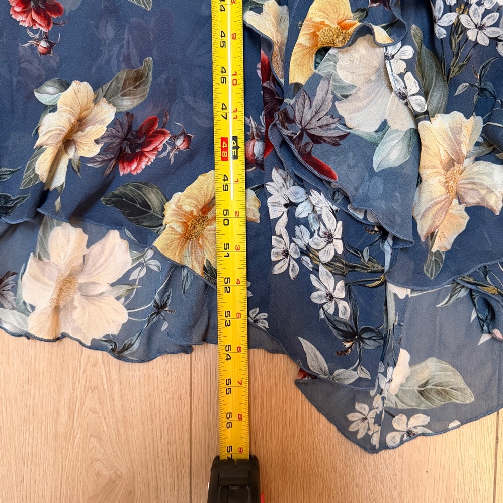 NICHOLAS Floral Print tiered ruffle maxi Dress in slate blue size 4 - Picture 11 of 11